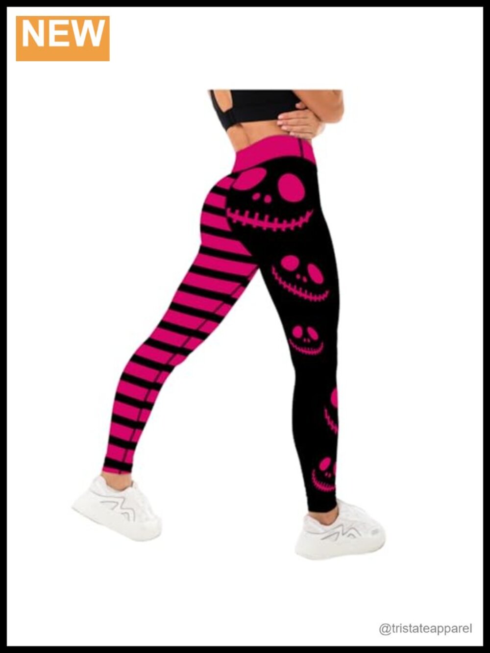 Womens Halloween Demon Print High Waist Leggings Yoga Gym Athletic Pants